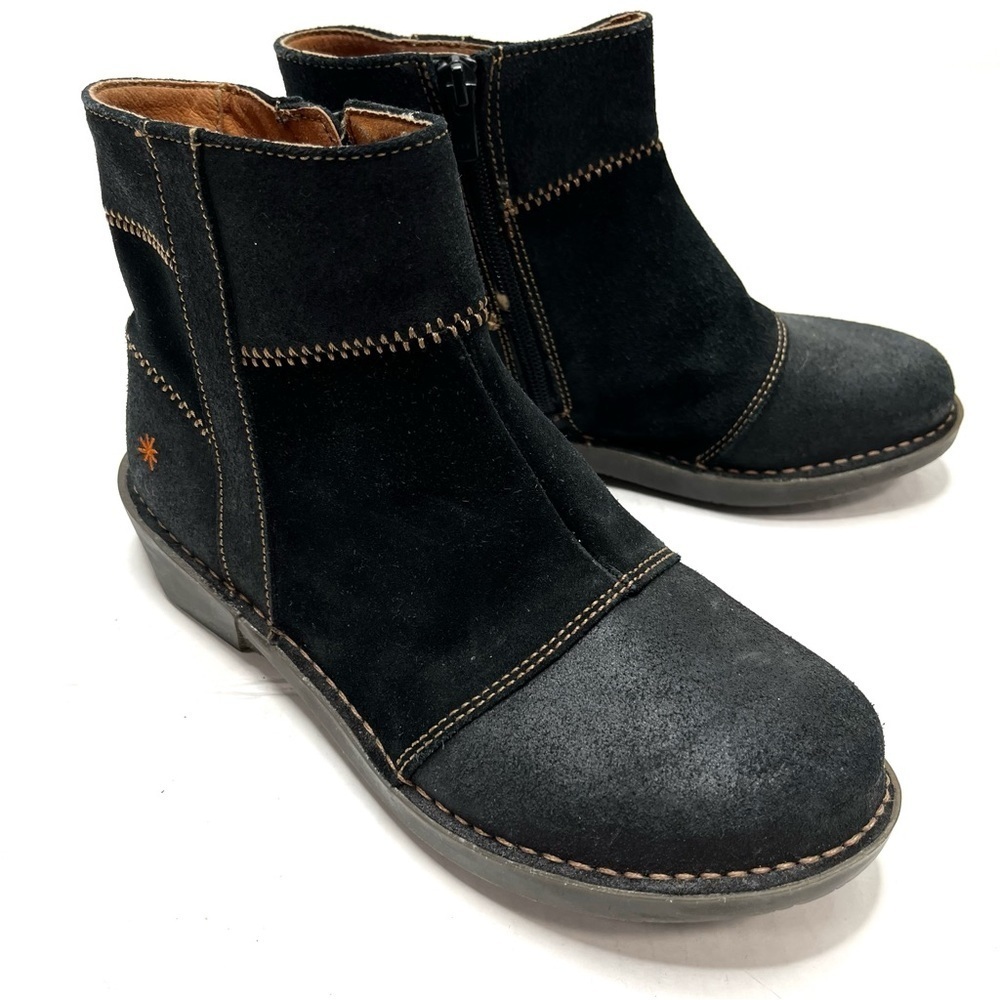 Art Company Black Suede Leather Ankle Boot